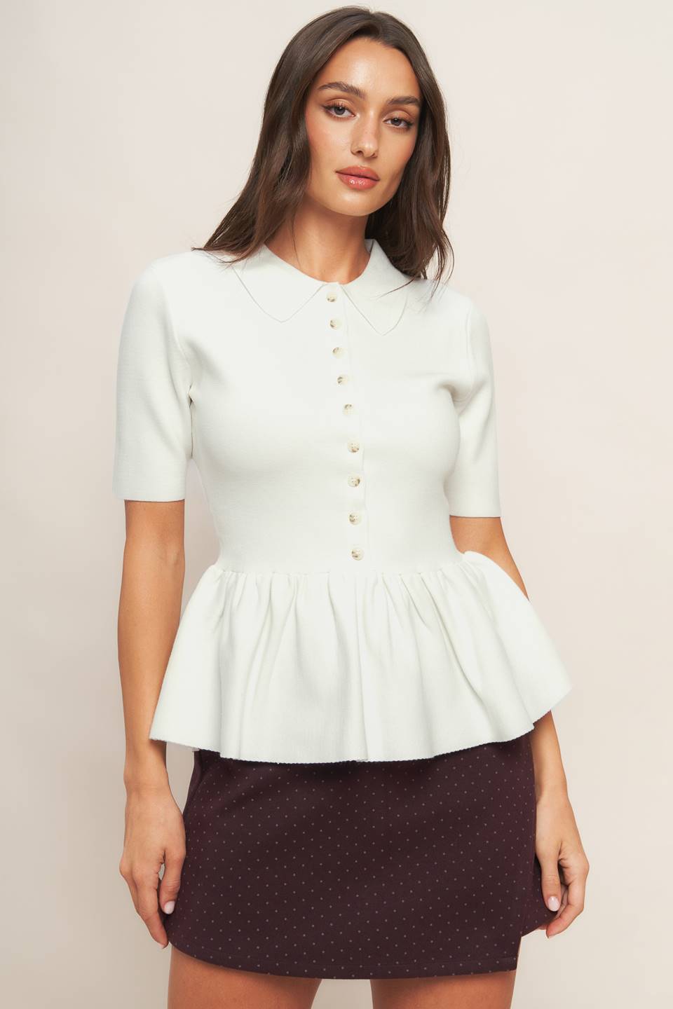 SWEET SERENADE CREAM WOVEN TOP Flying Tomato